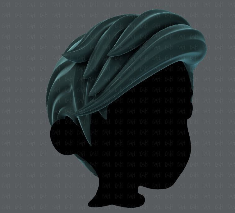 3D Hair style for boy V03 Low-poly 3D model_2