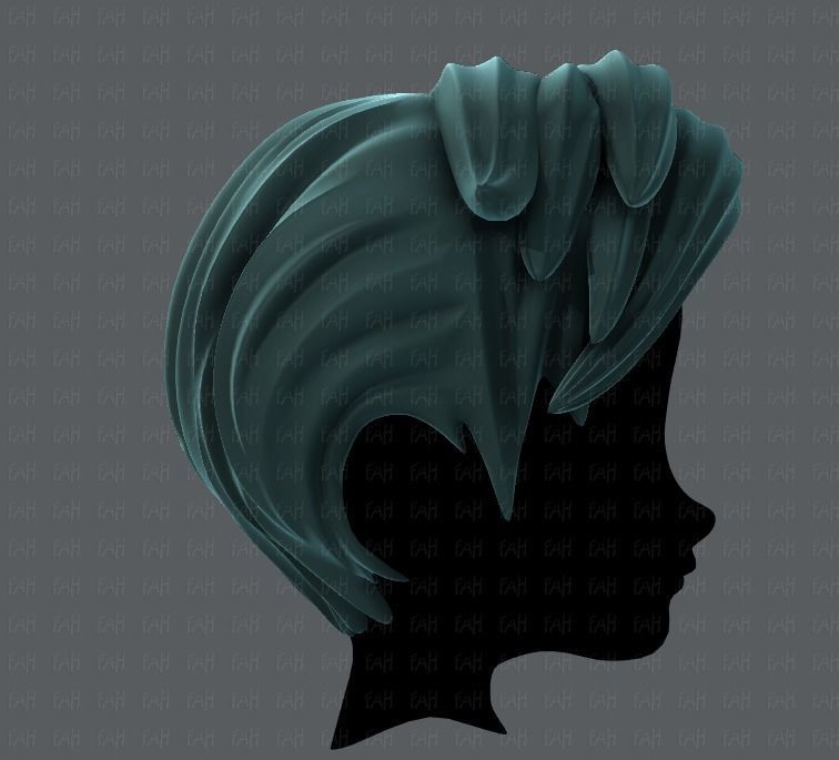 3D Hair style for boy V03 Low-poly 3D model_3