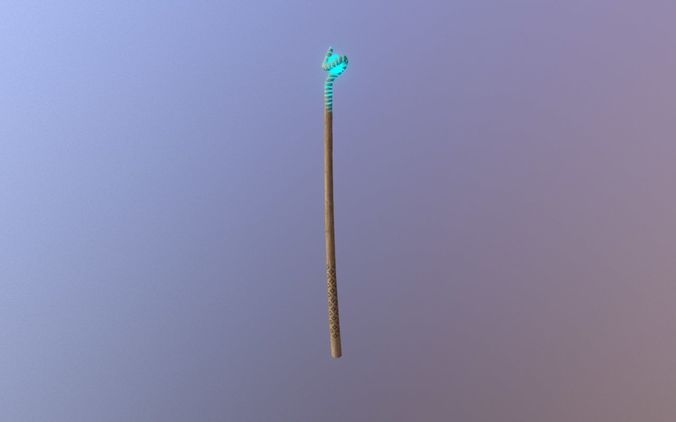 Medieval Magic Staff Low-poly 3D model
