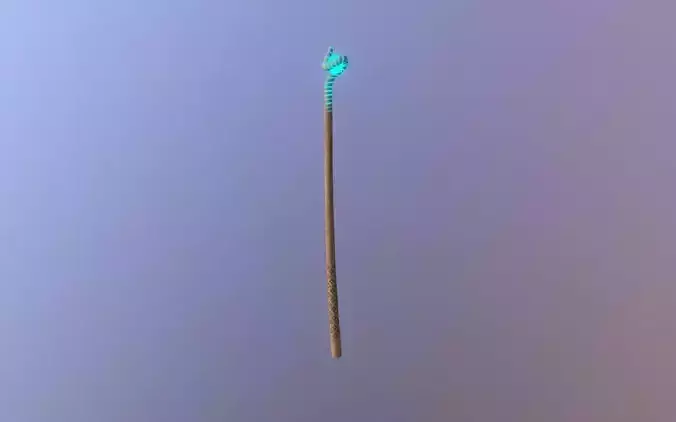 Medieval Magic Staff Low-poly 3D model