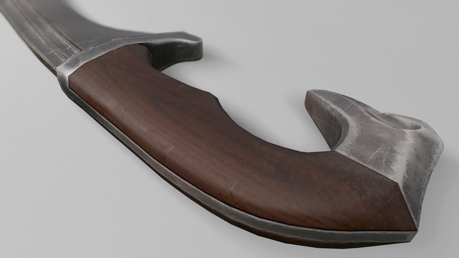 Falcata sword Low-poly 3D model_3