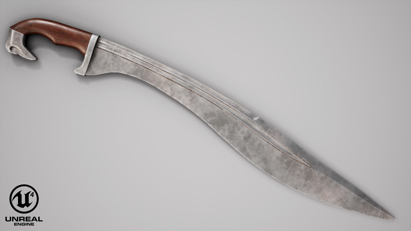 Falcata sword Low-poly 3D model_14