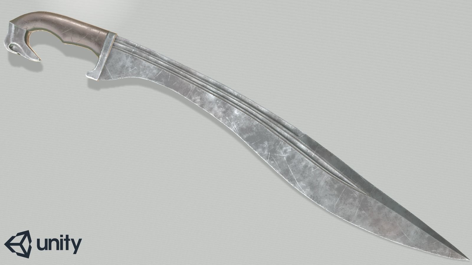 Falcata sword Low-poly 3D model_13