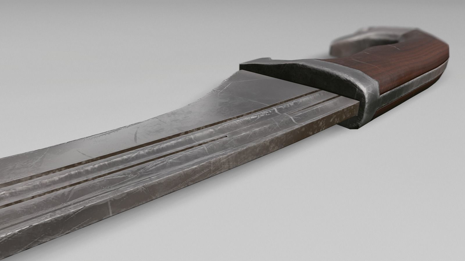 Falcata sword Low-poly 3D model_5