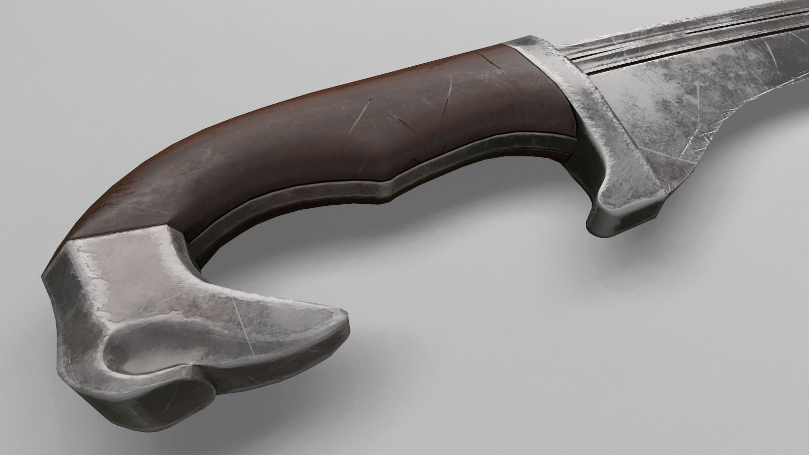 Falcata sword Low-poly 3D model_2