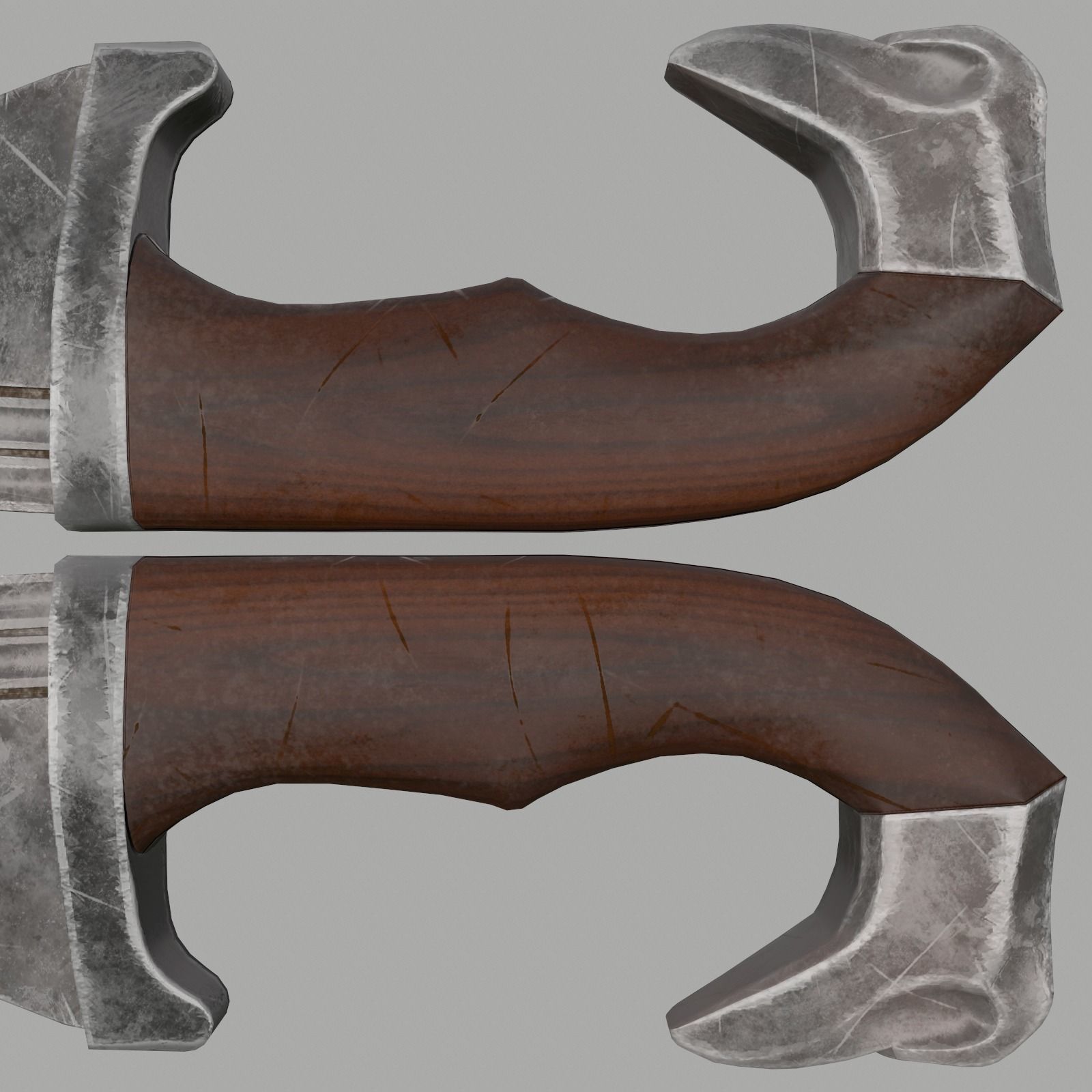 Falcata sword Low-poly 3D model_9