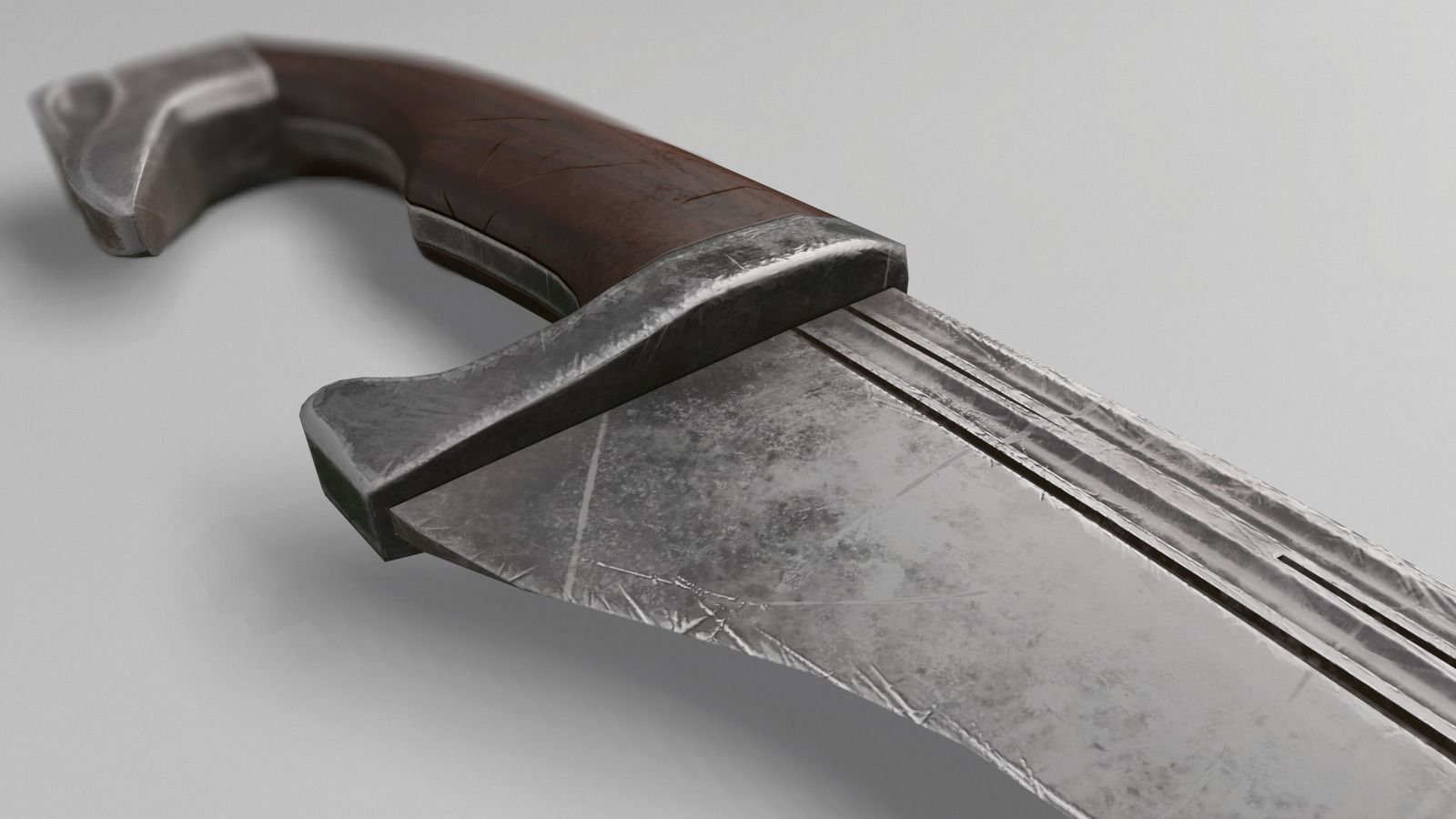 Falcata sword Low-poly 3D model_4