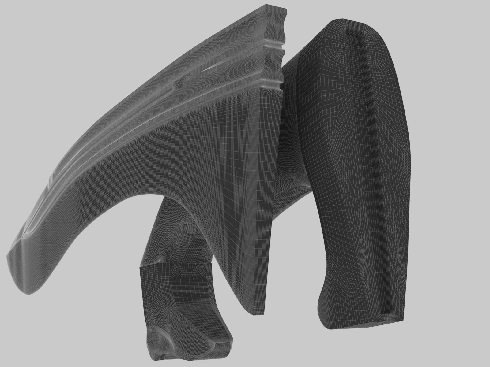 Falcata sword Low-poly 3D model_24