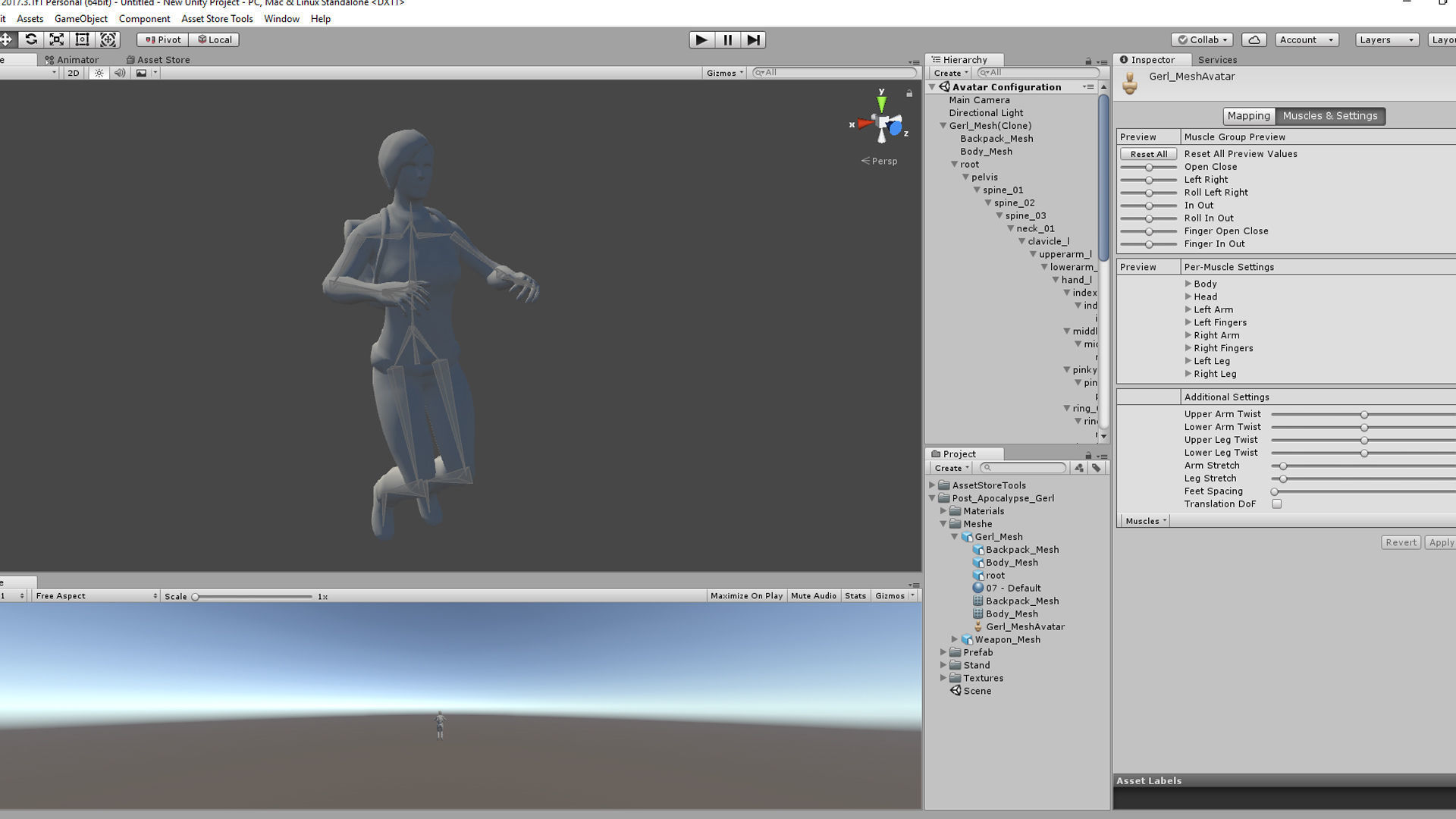 Post Apocalypse Girl Free low-poly 3D model_7