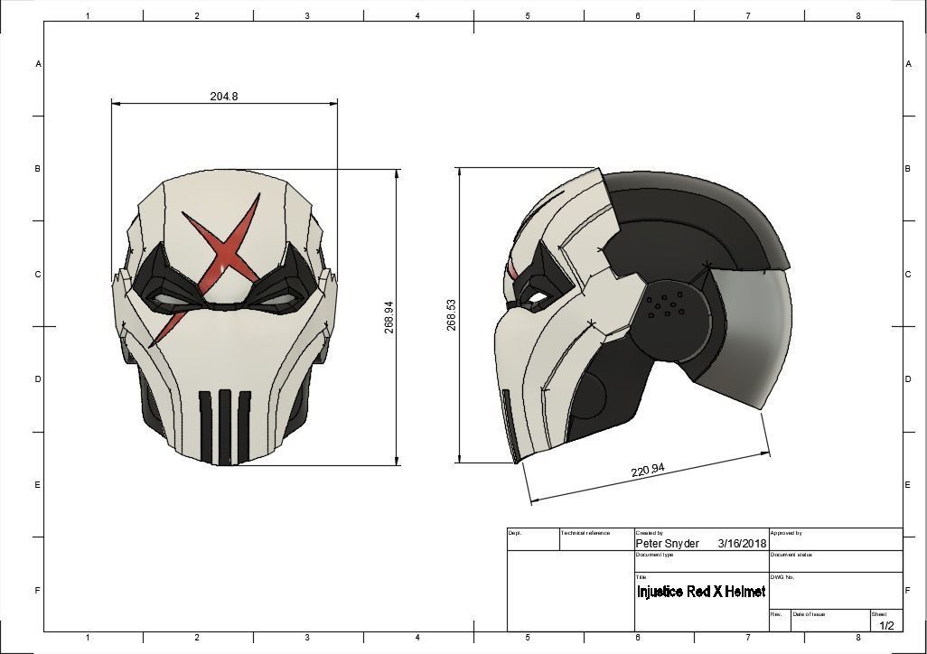 Deathstroke Injustice Helmet 3D print model_6