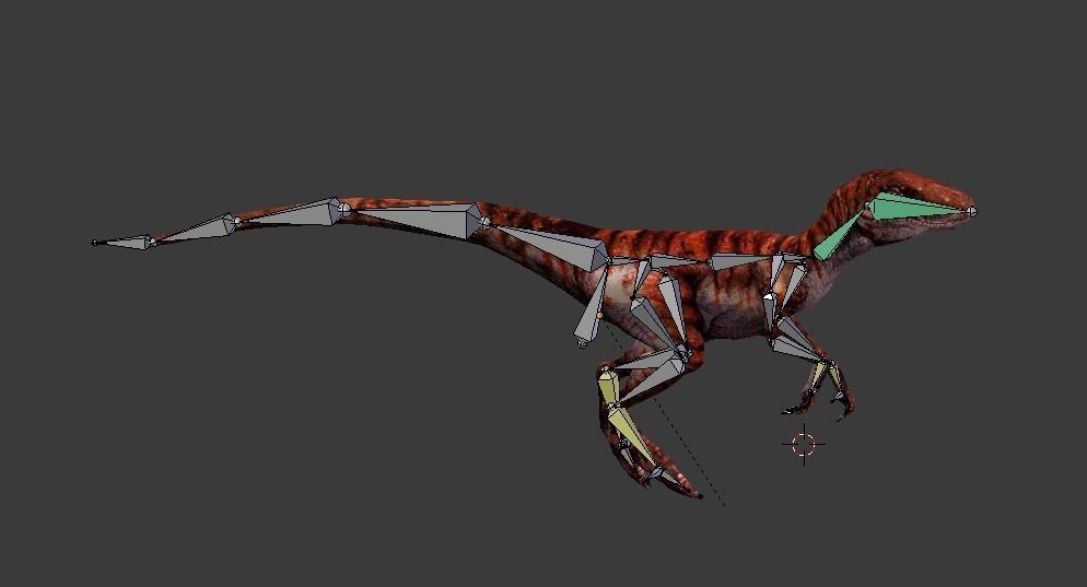 3D Animated and Rigged Raptor Dinosaur Velociraptor Low-poly 3D model_3
