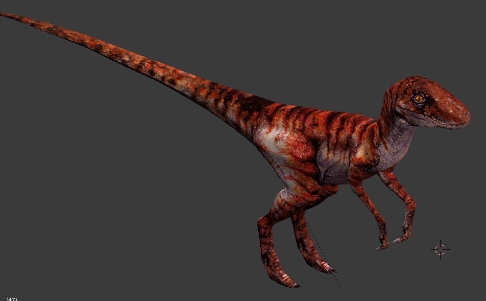 3D Animated and Rigged Raptor Dinosaur Velociraptor Low-poly 3D model_6