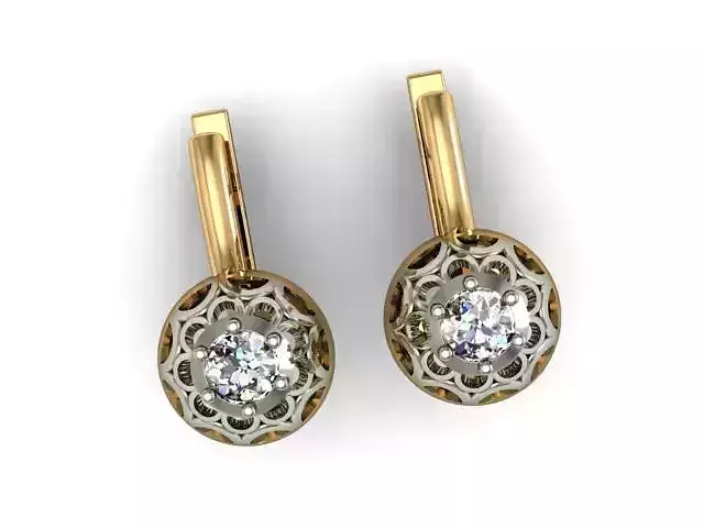 Earrings  round diamond