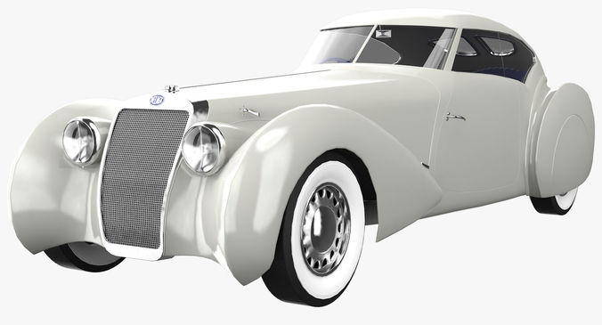 Delage D8 120 S Pourtout Aero Coupe  Low-poly 3D model