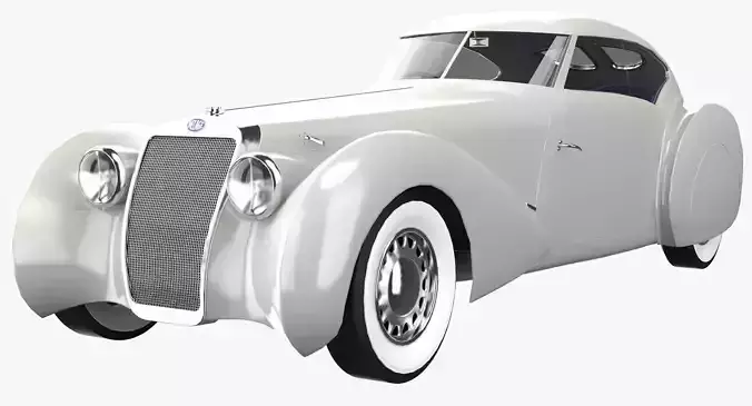 Delage D8 120 S Pourtout Aero Coupe  Low-poly 3D model