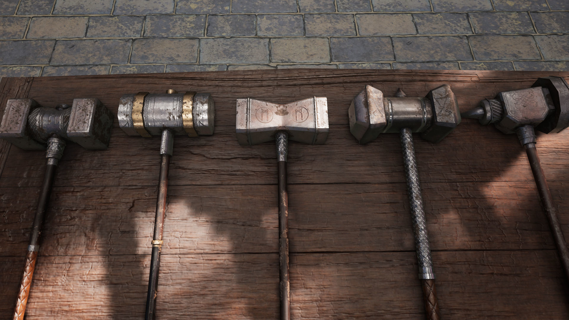 Fantasy Warrior Weapons Low-poly 3D model_1