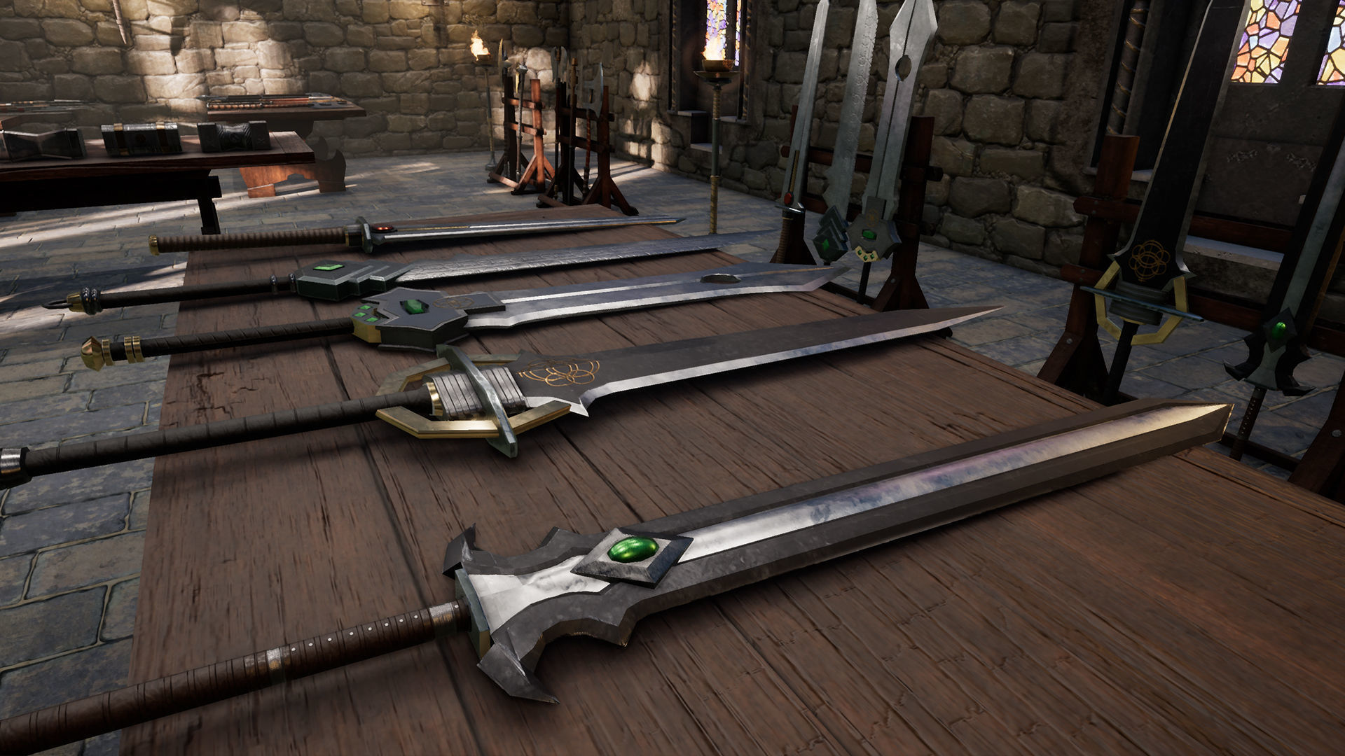 Fantasy Warrior Weapons Low-poly 3D model_10