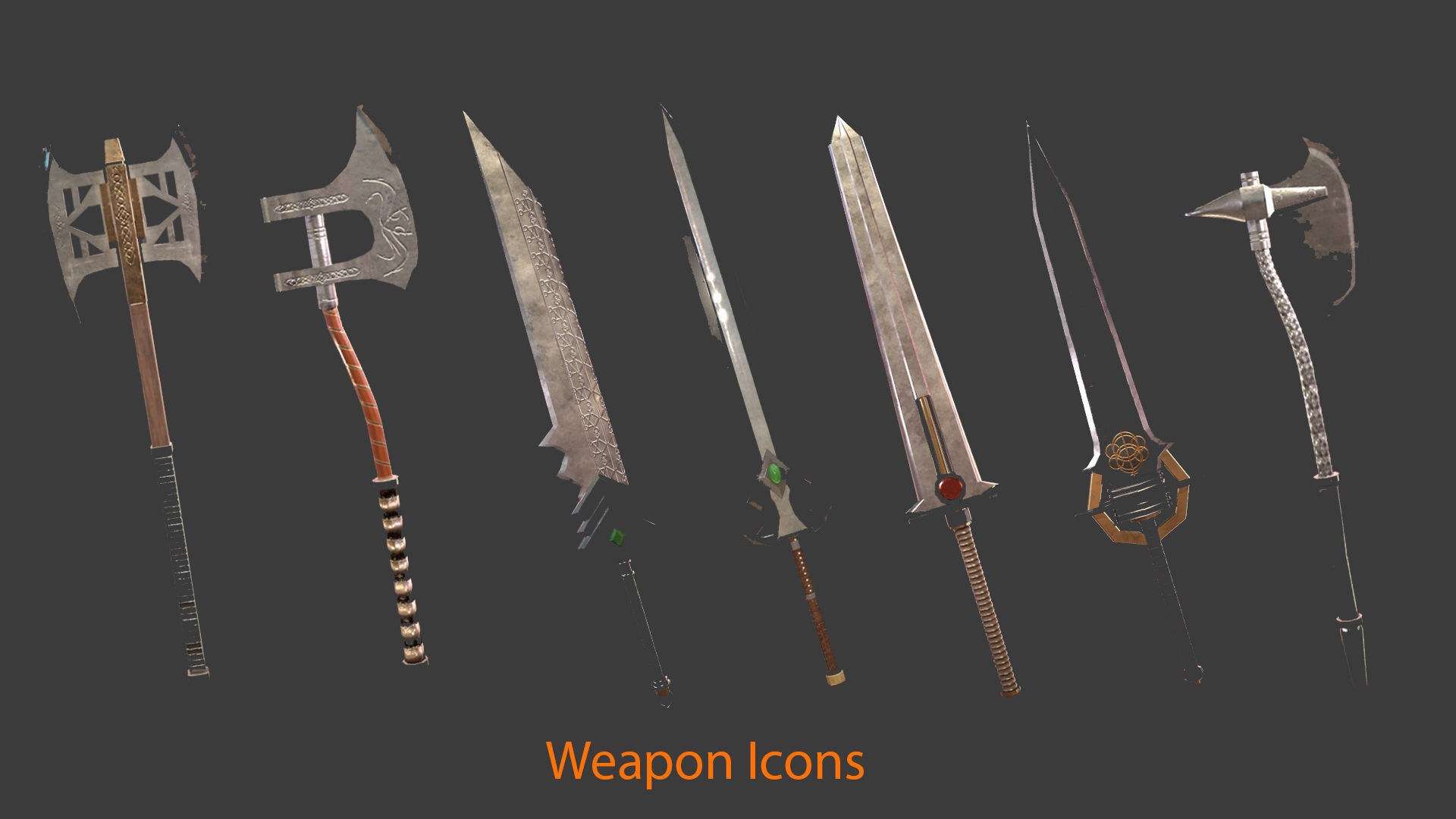 Fantasy Warrior Weapons Low-poly 3D model_21