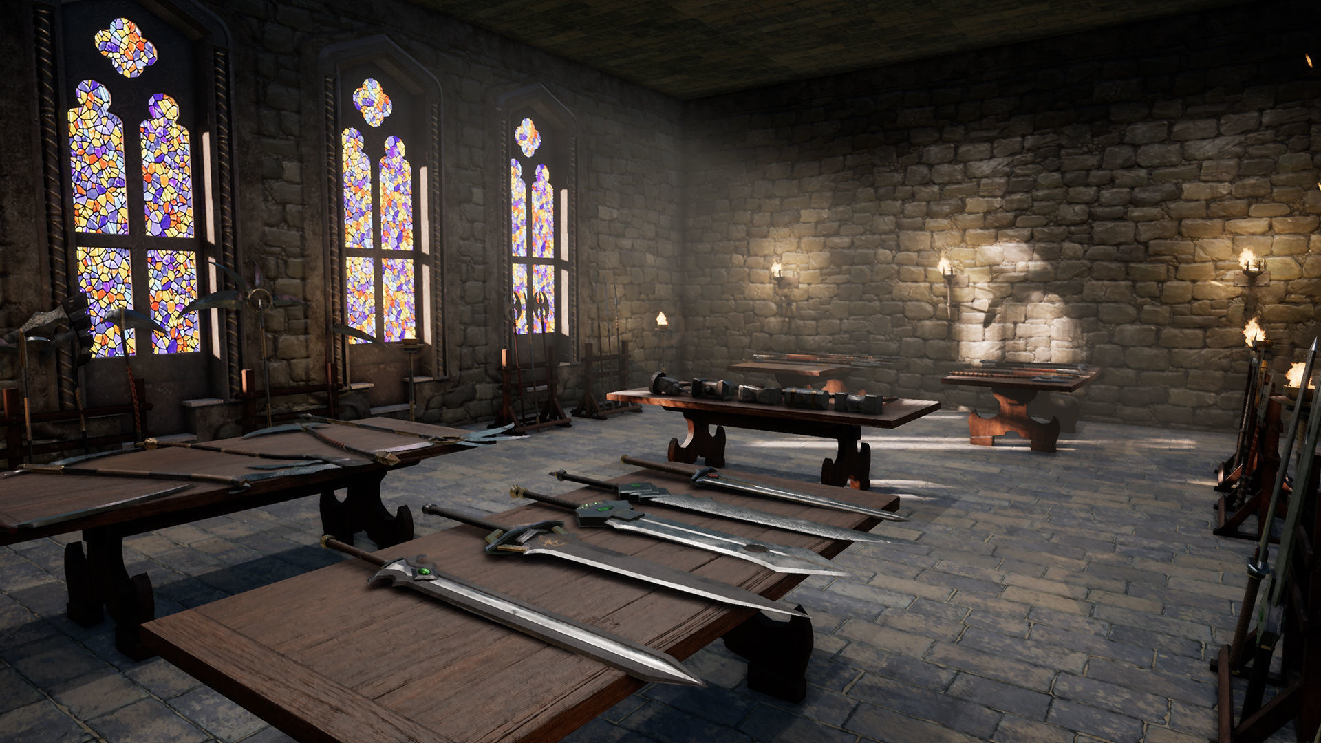 Fantasy Warrior Weapons Low-poly 3D model_4