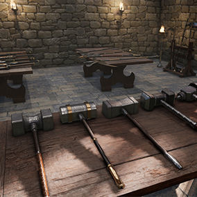 Fantasy Warrior Weapons Low-poly 3D model_17