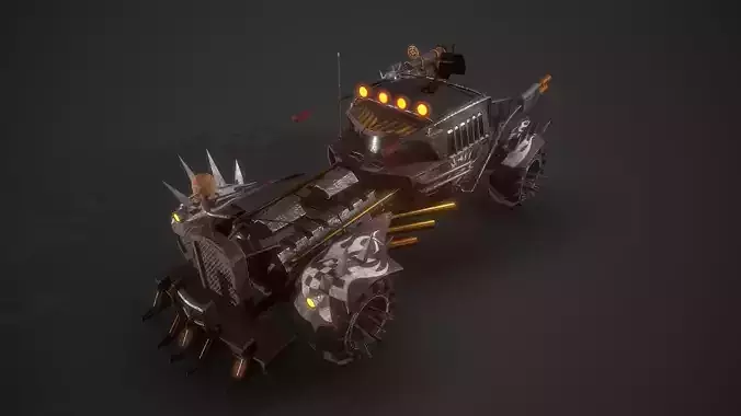 Apocalyptic Nux Car Modular  Low-poly 3D model