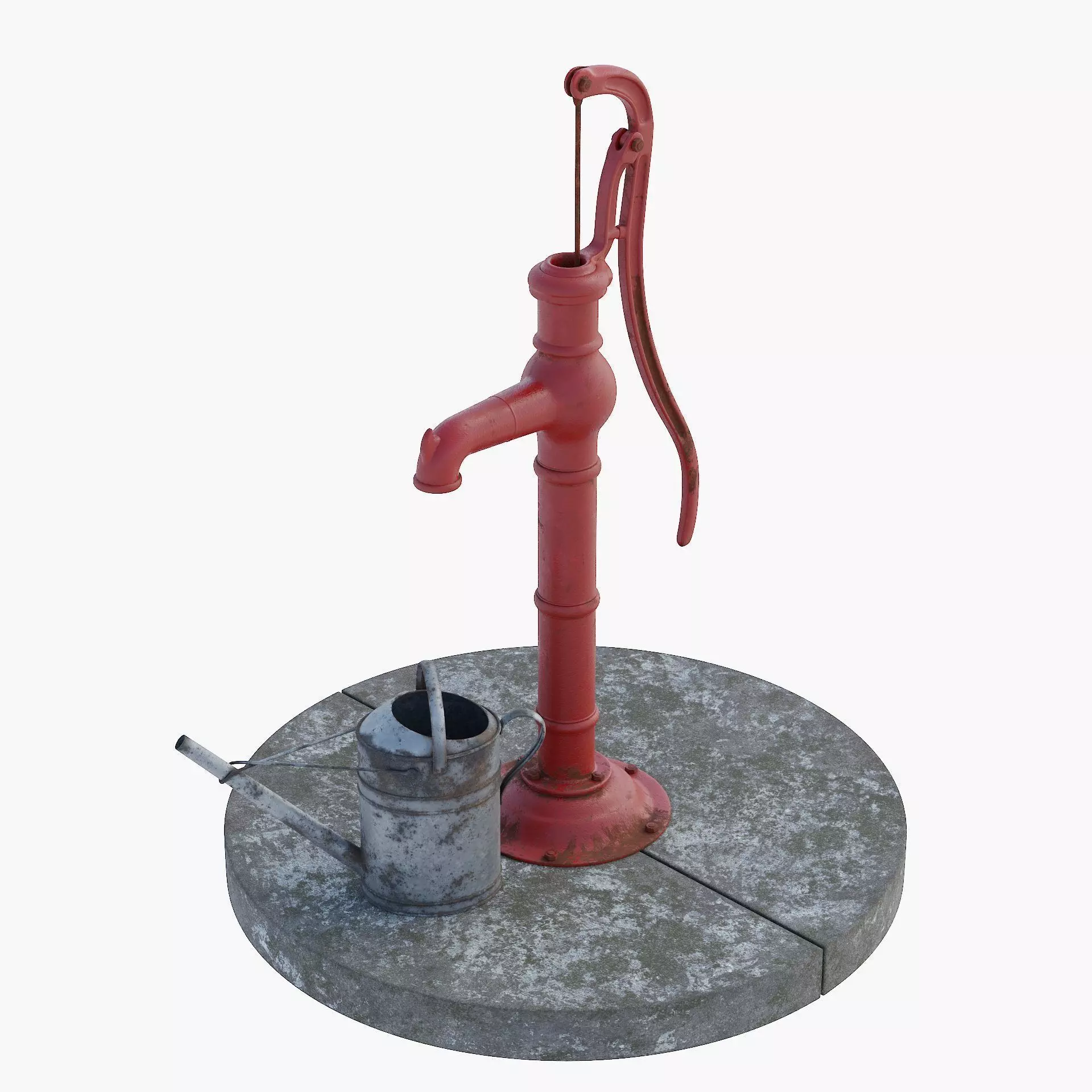 Old hand waterpump 3D model_0