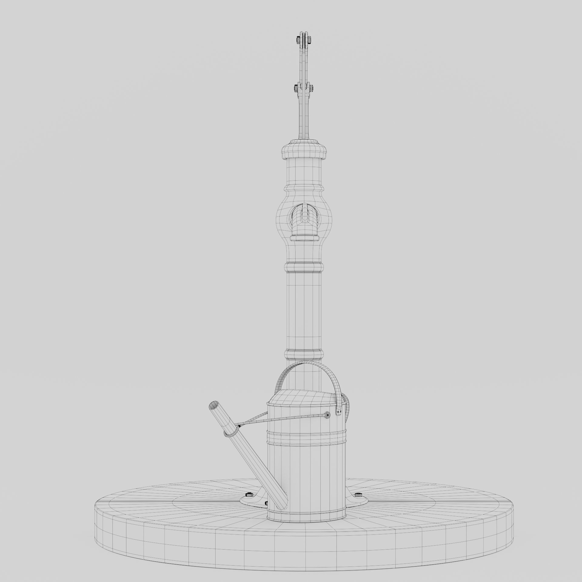 Old hand waterpump 3D model_4