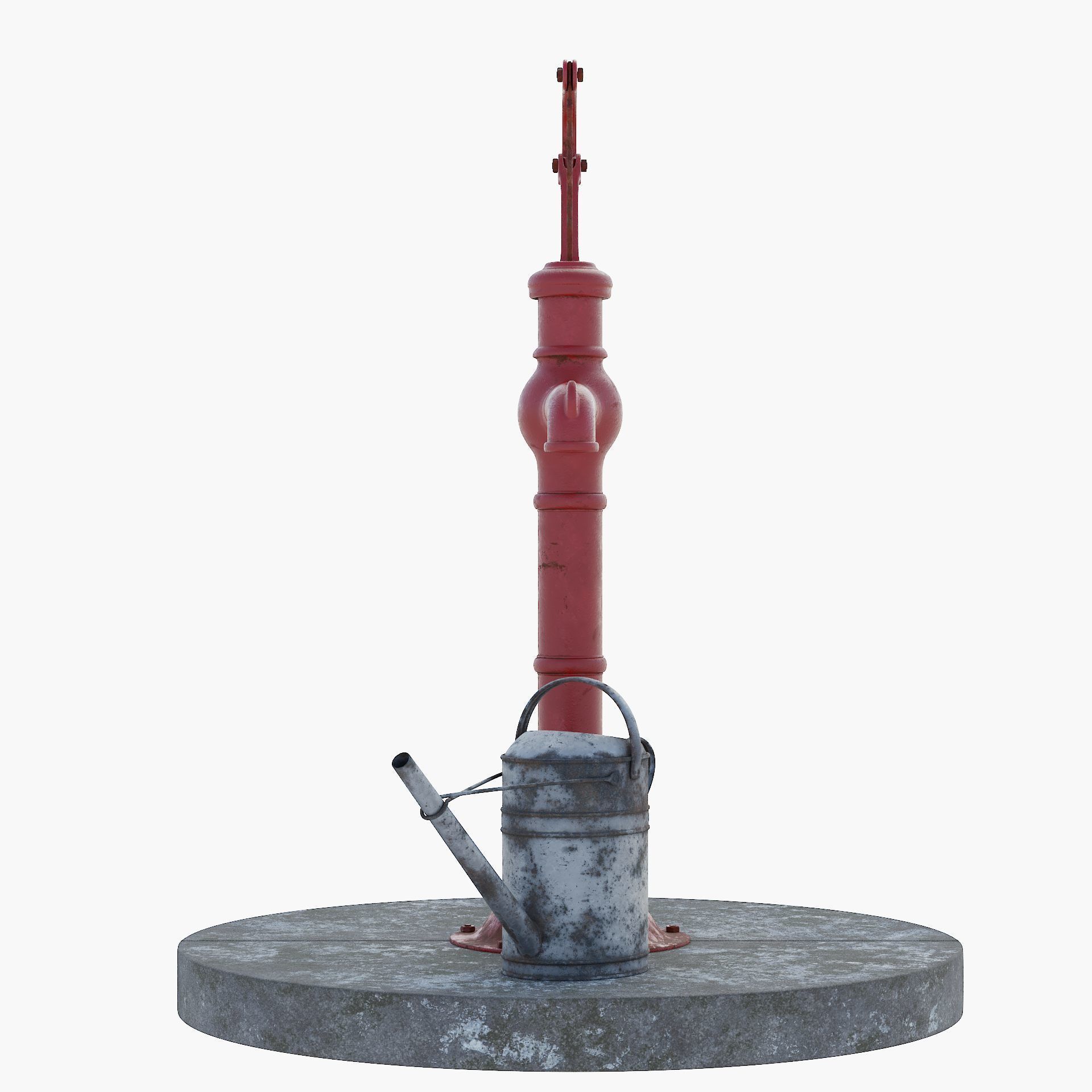 Old hand waterpump 3D model_3