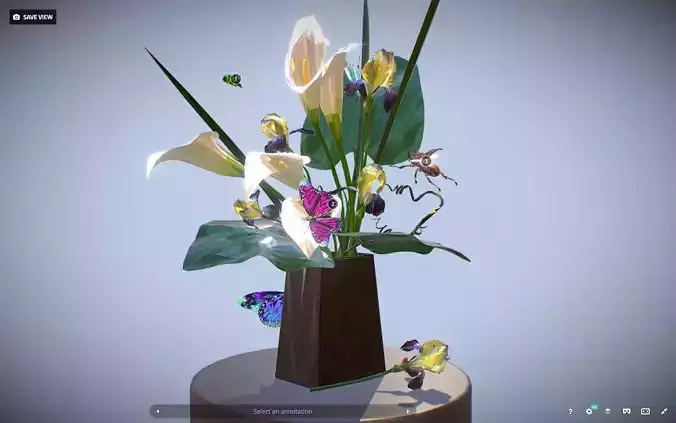 Bouquet Calla Iris Polygon art