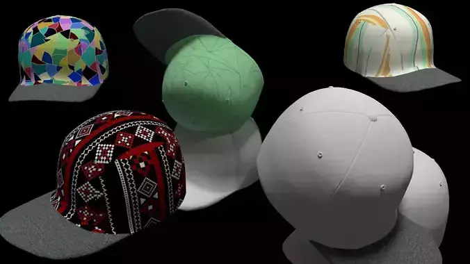 Baseball Brim Hat with 190 SEAMLESS Texture Styles