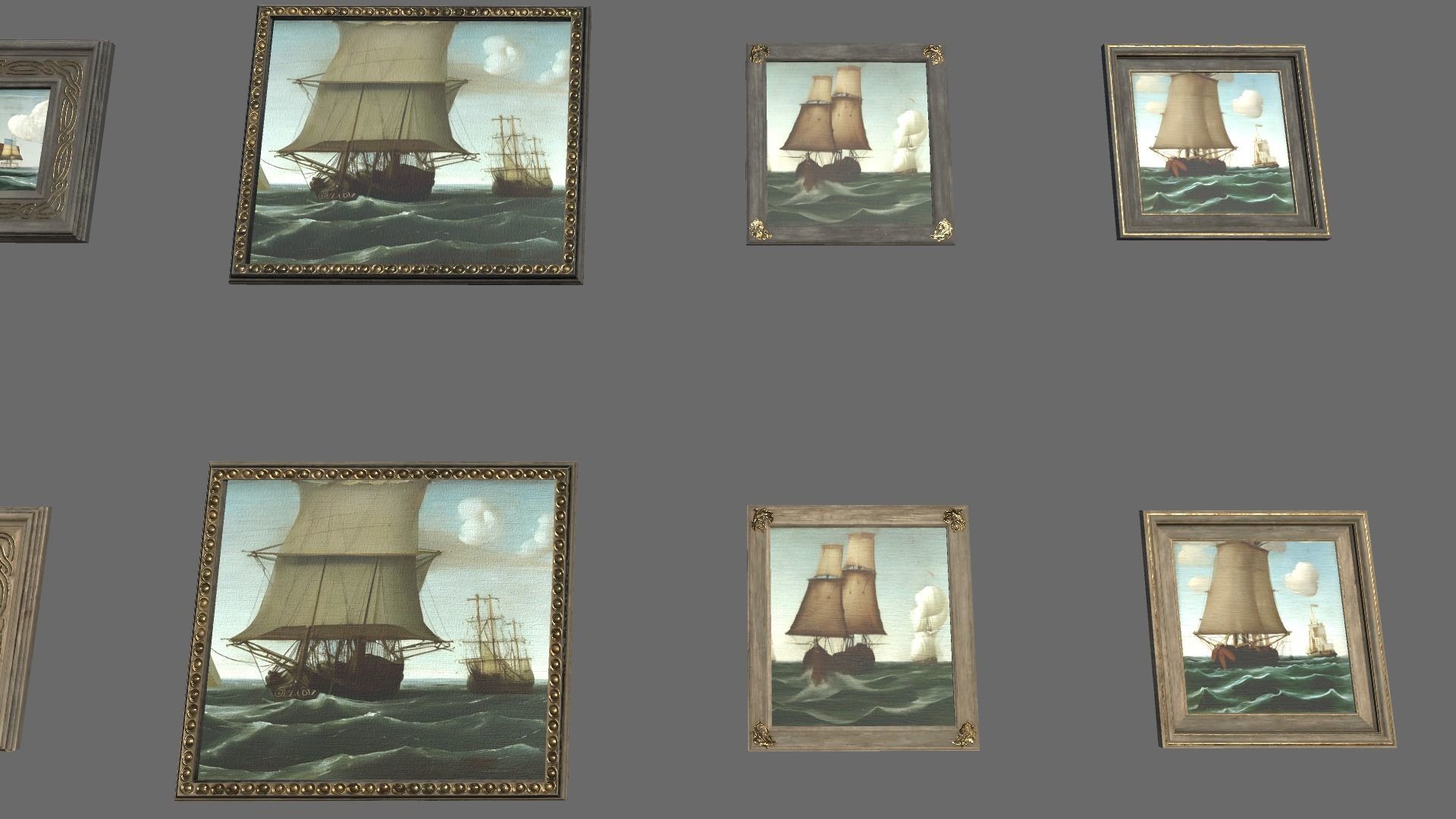 11 High quality picture frames Low-poly 3D model_10