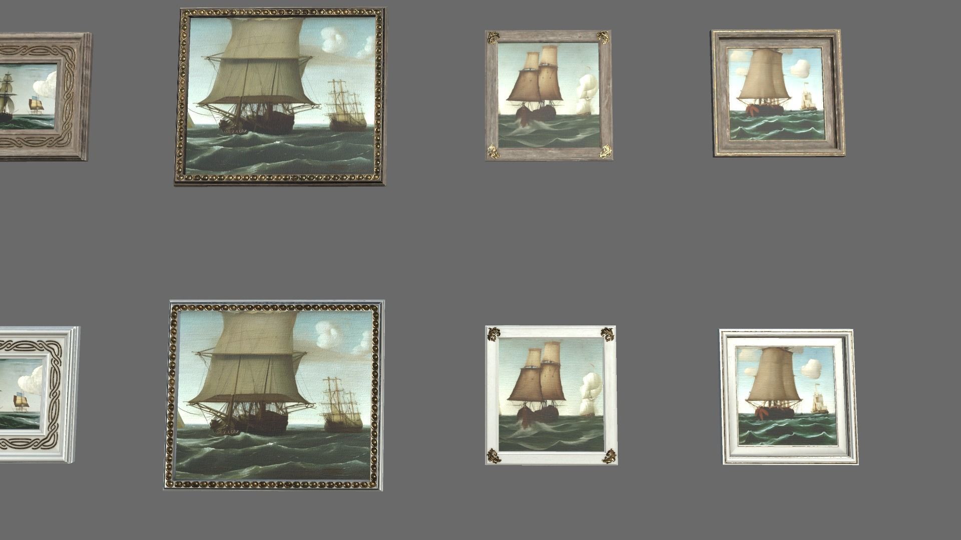 11 High quality picture frames Low-poly 3D model_11