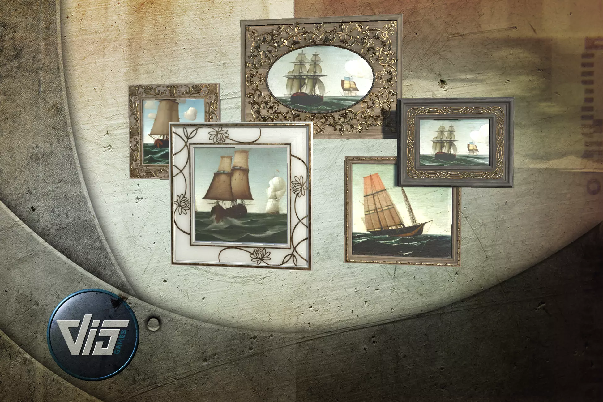 11 High quality picture frames Low-poly 3D model_0