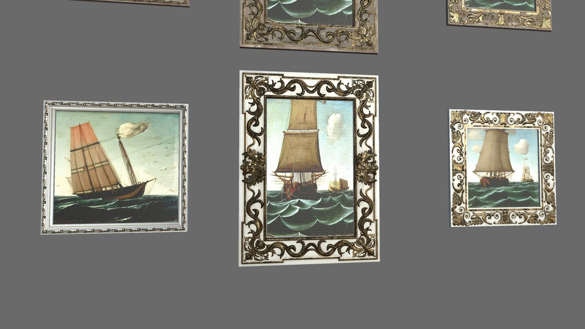 11 High quality picture frames Low-poly 3D model_5