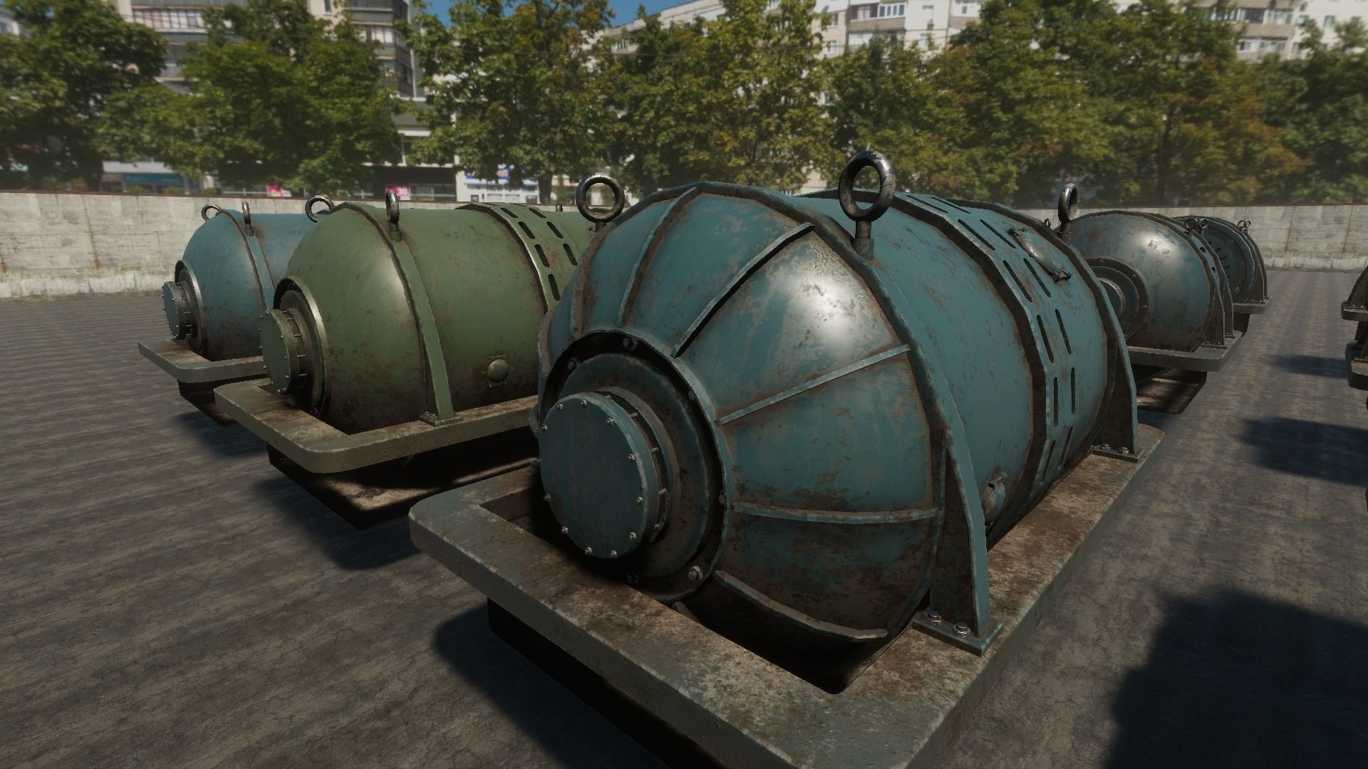 Powerplant Turbines and Generators Low-poly 3D model_7