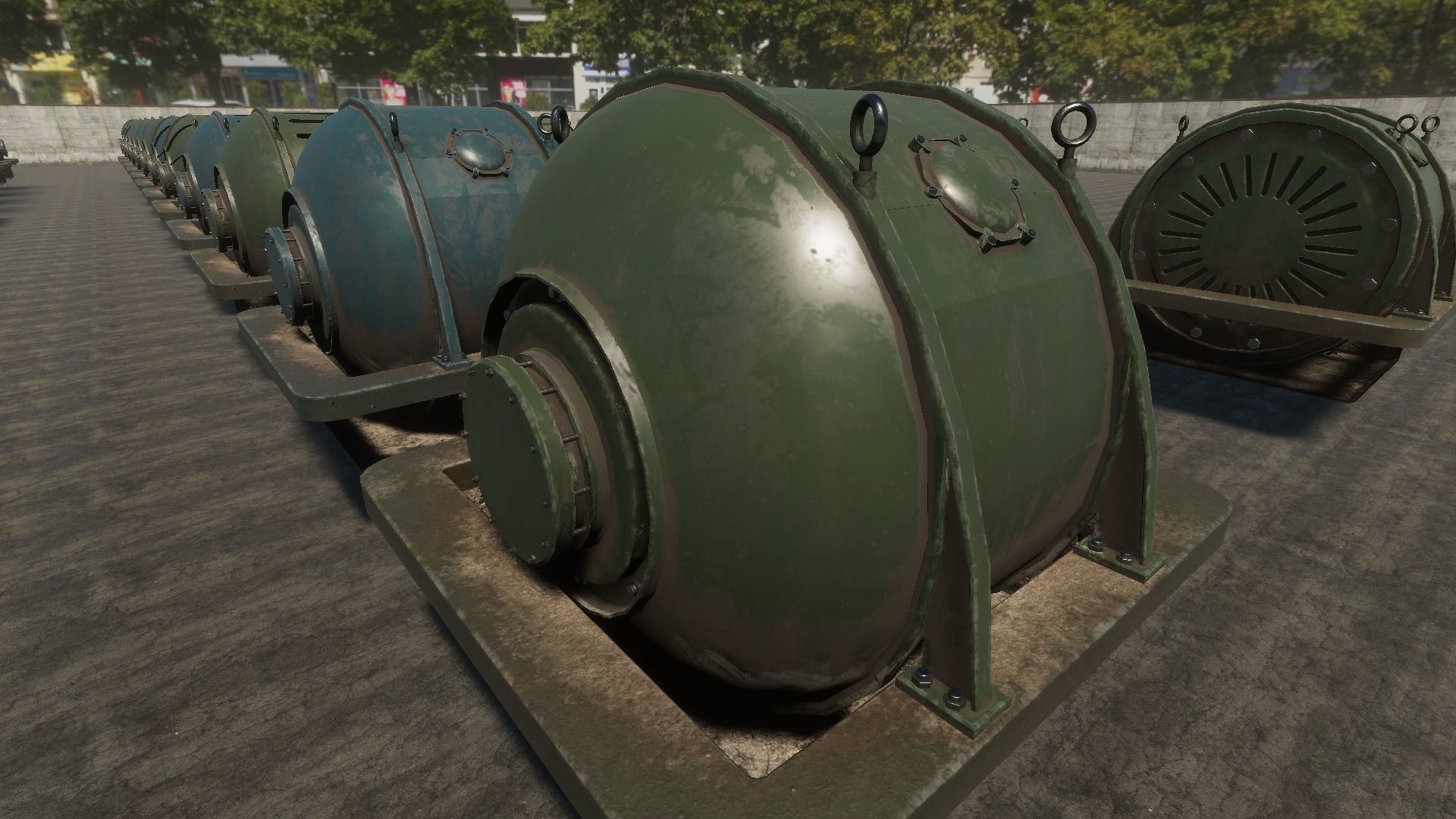 Powerplant Turbines and Generators Low-poly 3D model_10