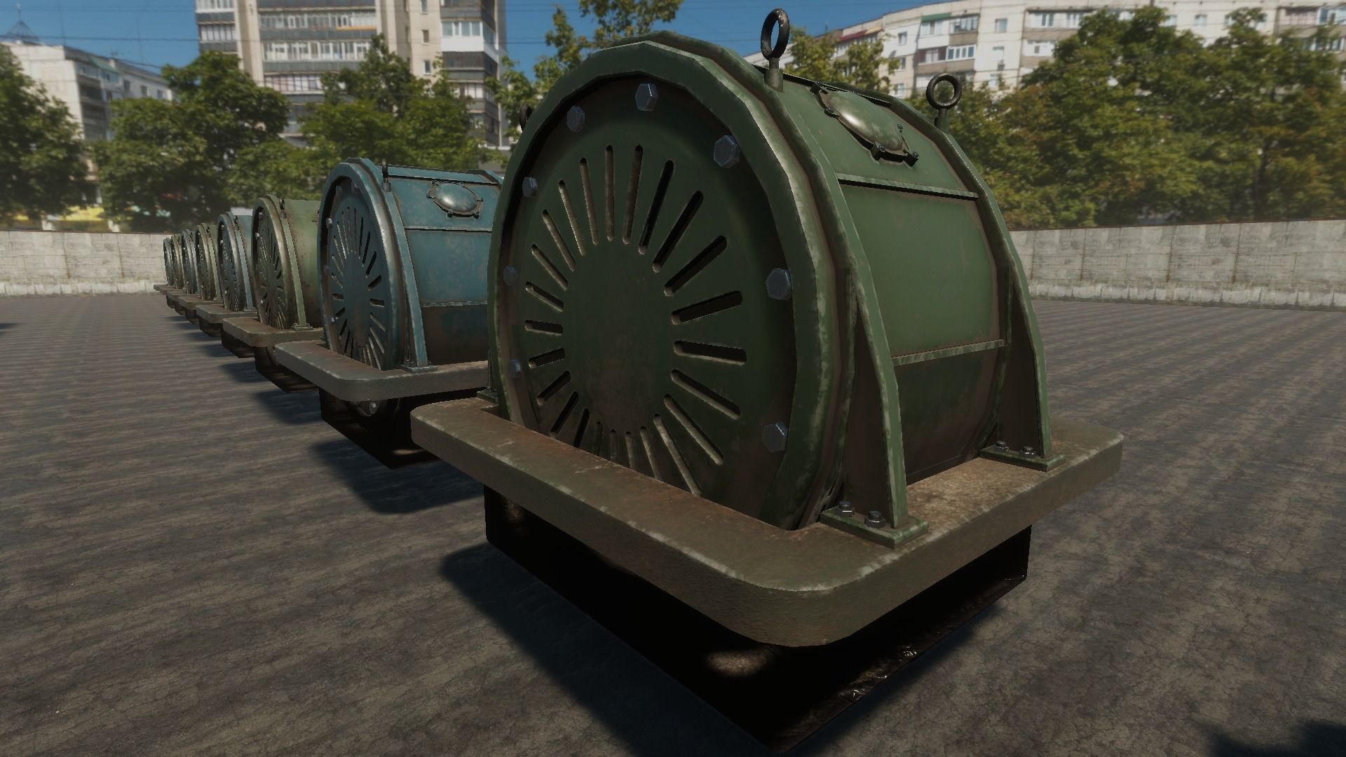 Powerplant Turbines and Generators Low-poly 3D model_13