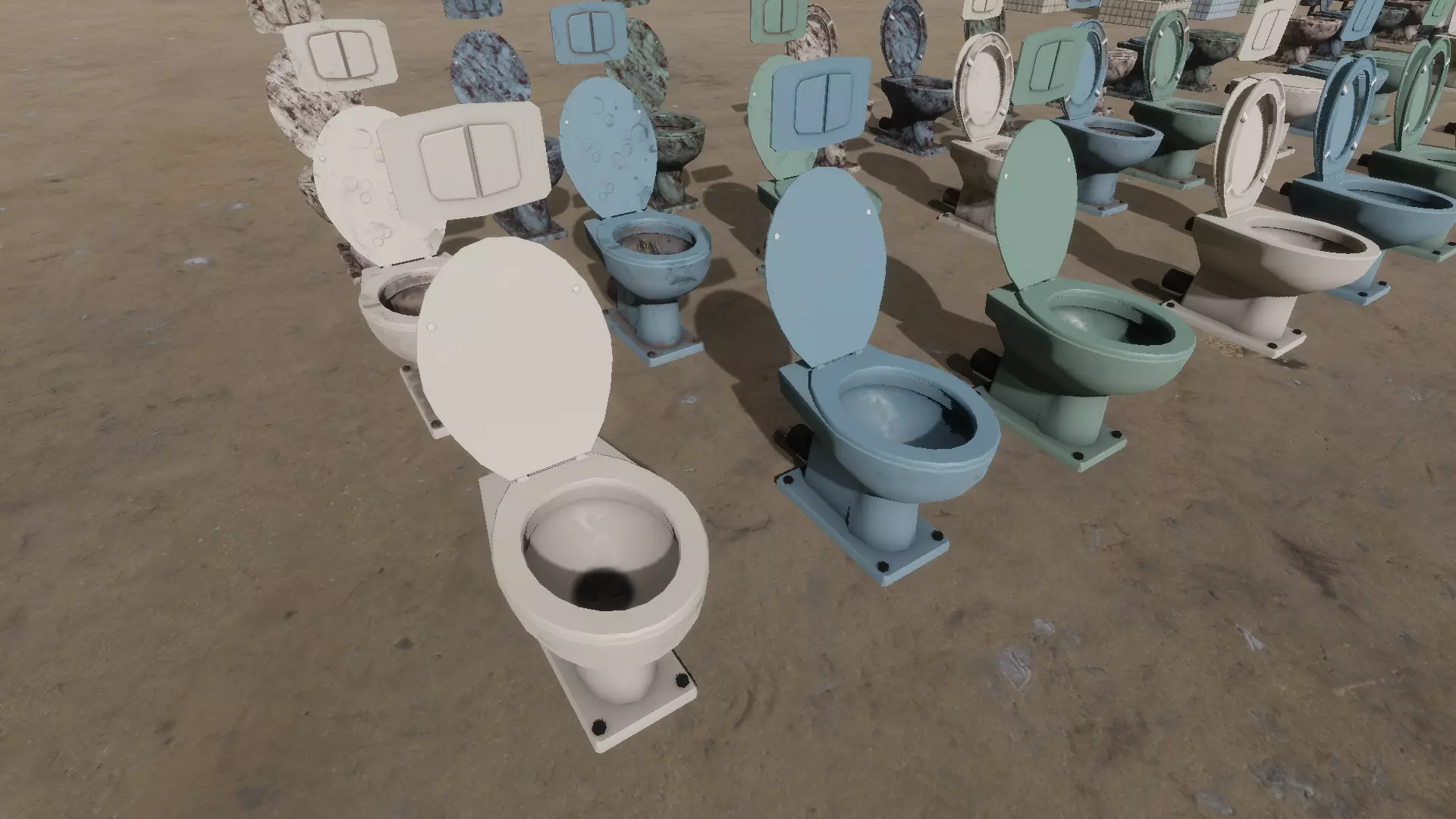 Dirty bathroom collection Low-poly 3D model_6