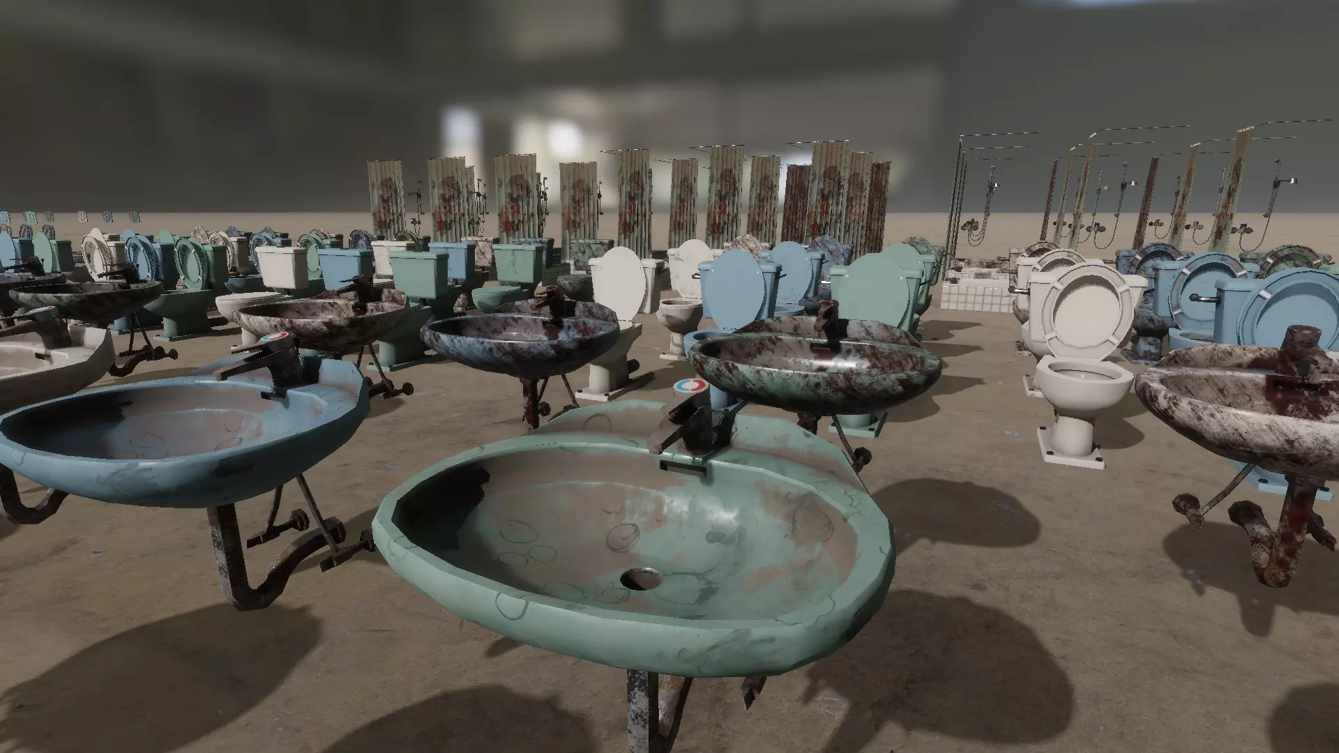 Dirty bathroom collection Low-poly 3D model_5