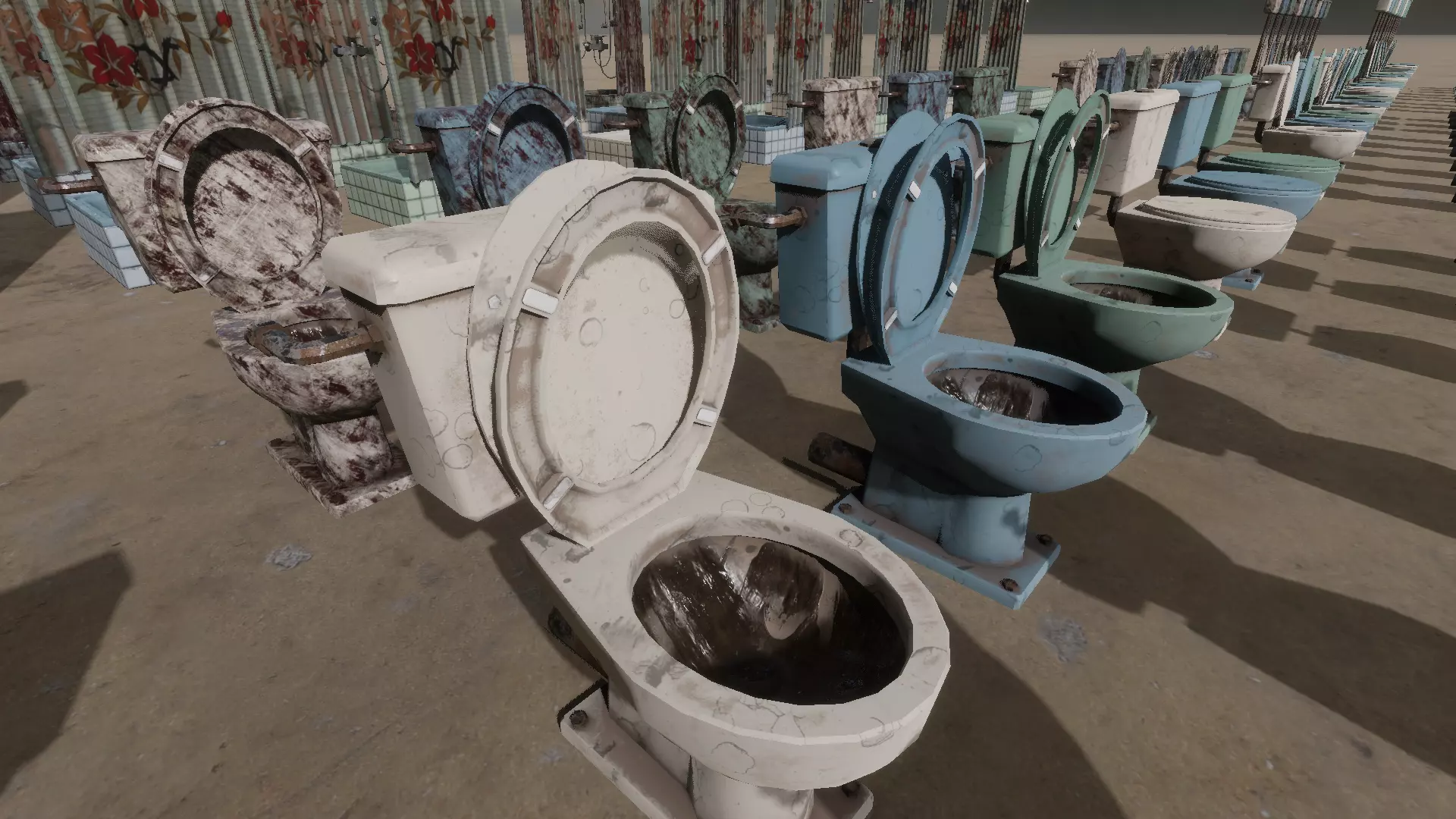 Dirty bathroom collection Low-poly 3D model_9