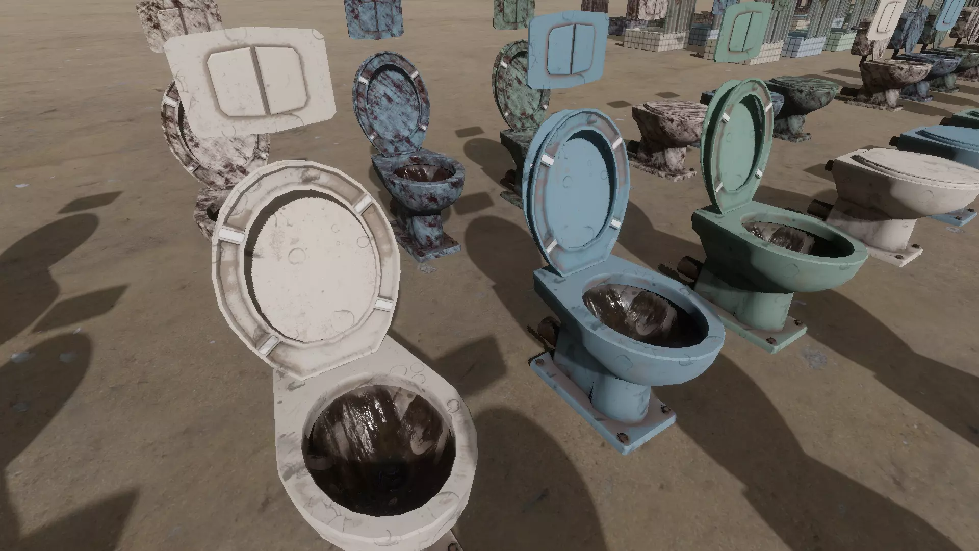 Dirty bathroom collection Low-poly 3D model_7