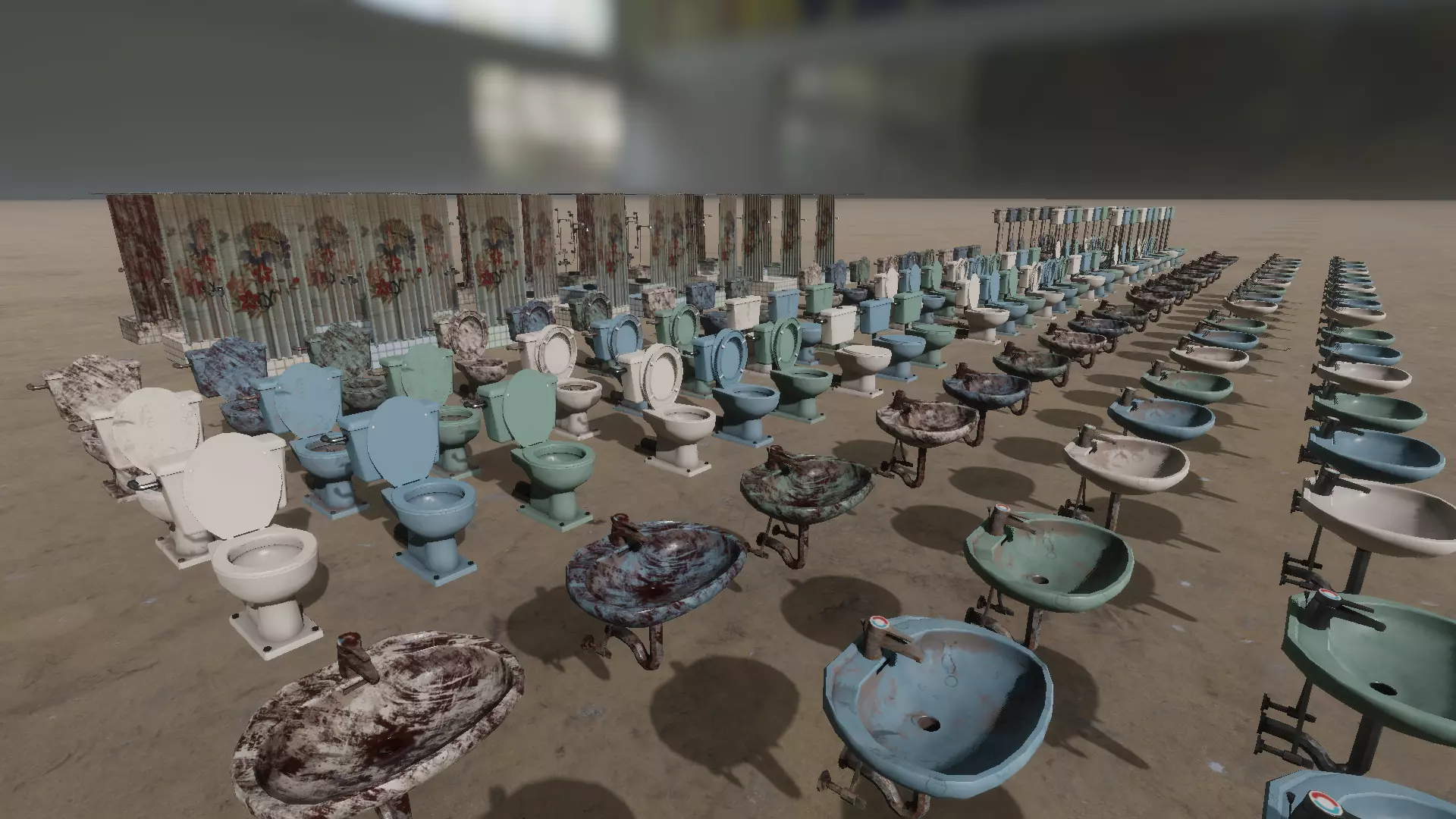 Dirty bathroom collection Low-poly 3D model_17