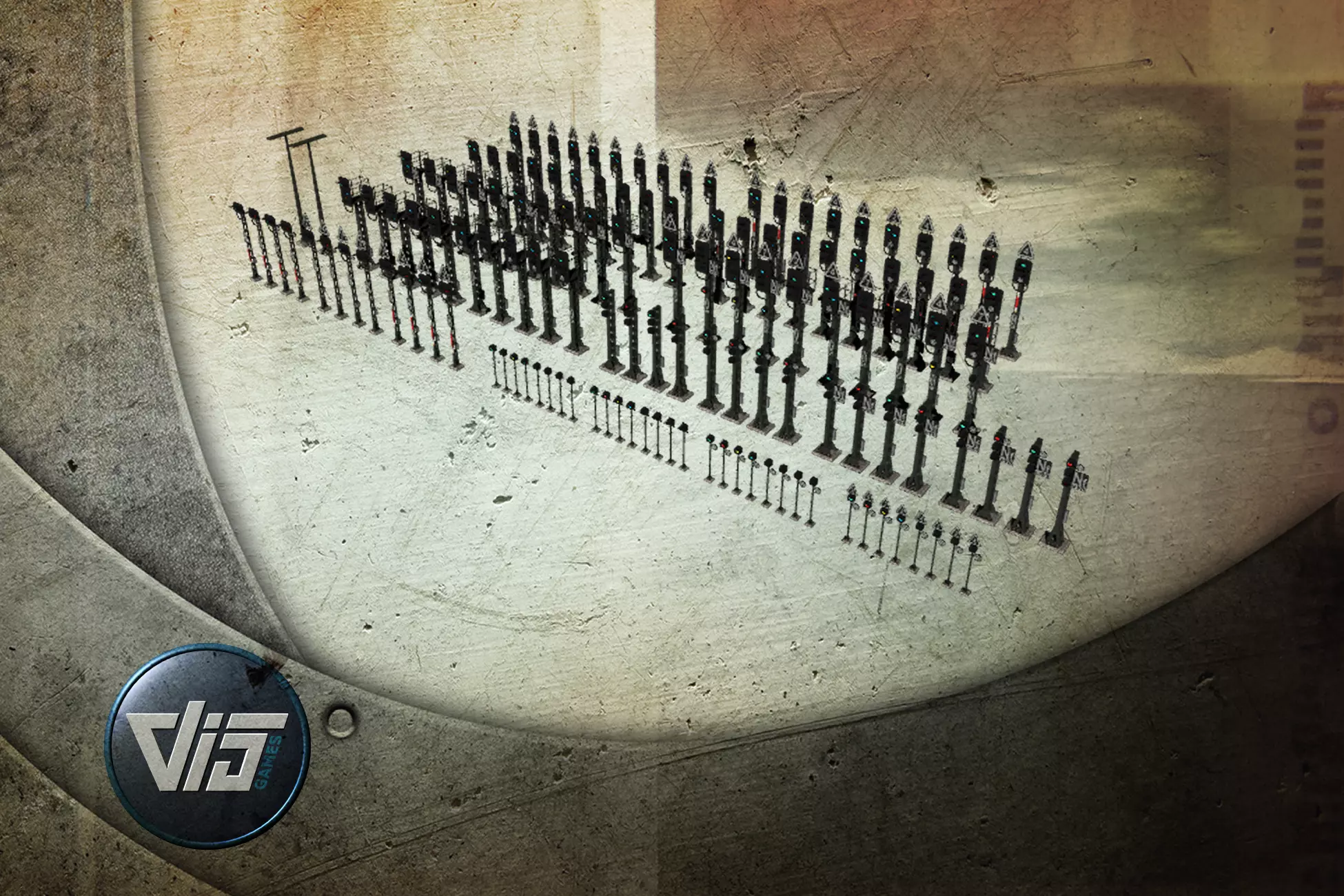 Train signal light collection Low-poly 3D model