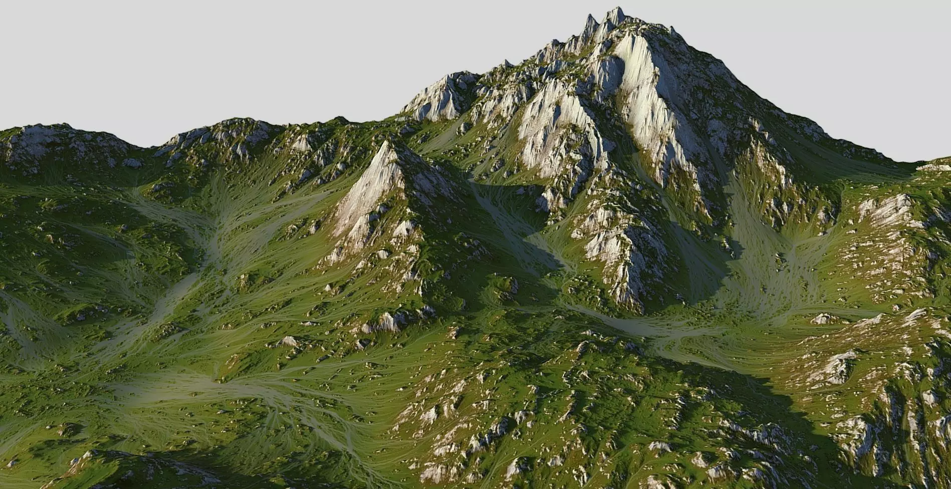 Grass Map Mountains Low-poly 3D model