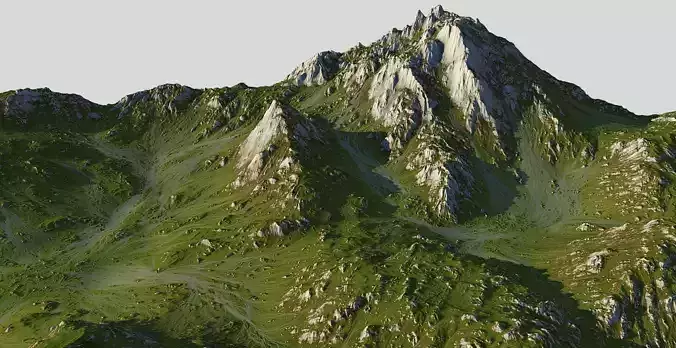 Grass Map Mountains Low-poly 3D model