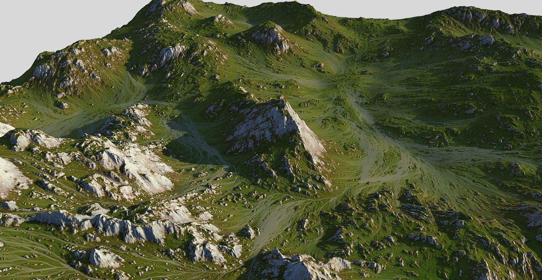 3D model Grass Map Mountains VR / AR / low-poly | CGTrader