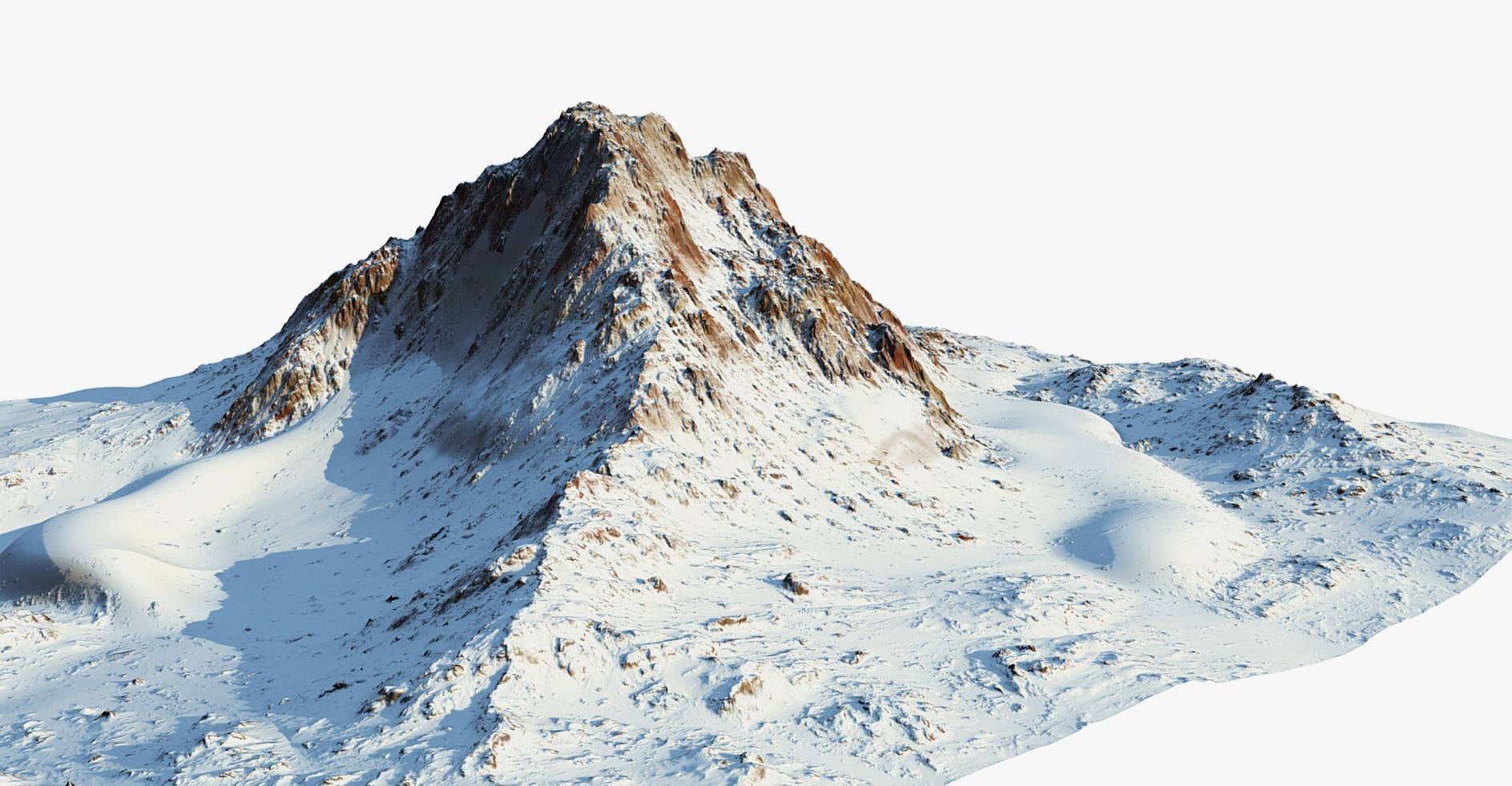 Snow mountain Low-poly 3D model_3