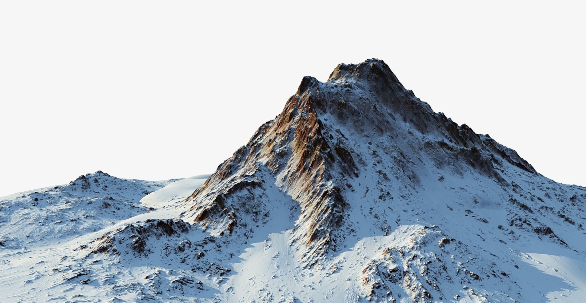 Snow mountain Low-poly 3D model_2