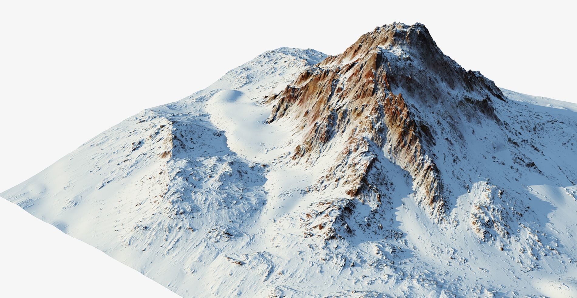 Snow mountain Low-poly 3D model_4