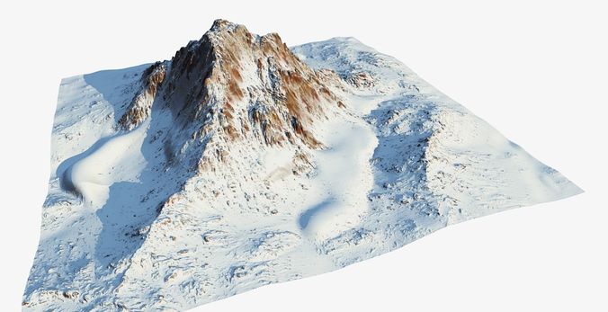 Snow mountain Low-poly 3D model